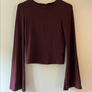 American Eagle Burgundy Top with Bell Sleeves